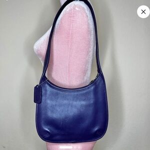 Rare Vintage Coach Ergo Mini Zip Hobo Shoulder Bag # 9020 ( Ink / Purple )